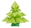 Foto: Origami Christmas tree isolated on white Origami Christmas tree isolated on white