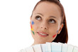 Young woman with a color guide. Young woman with a color guide.