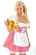 Junge Frau im Dirndl mit Bier-Maß