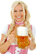 Junge Frau mit Maßkrug Bier