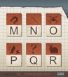 Vintage Spelling Alphabet. Vector Illustration.