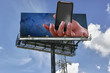 Double copy-space mobile telephony billboard