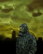 man in anti-gas mask