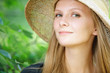 close-up portrait of young attractive blonde woman