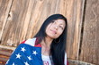 Patriotic Asian woman Patriotic Asian woman
