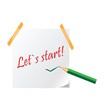 Note paper with pencil