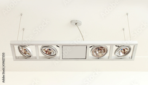 Photo: white metal ceiling lamp white metal ceiling lamp