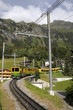 Wengen mountain railway in Swiss Alps