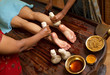 traditional indian ayurvedic oil foot massage