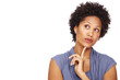 Afroamerican young woman daydreaming