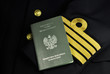 sailor uniform with seaman's book, naval captain,