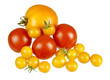 Assorted red and yellow fresh tomatoes isolated Assorted red and yellow fresh tomatoes isolated