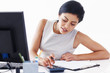 Foto: Female accountant calculating financial budget Female accountant calculating financial budget