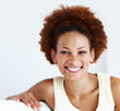 Photo: Casual relaxed woman smiling Casual relaxed woman smiling