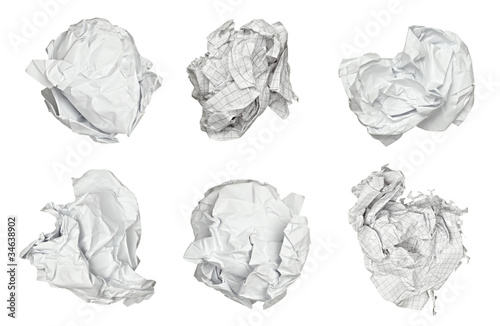 Photo: paper ball crumpled garbage frustration paper ball crumpled garbage frustration