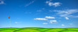 View of a golf course. Panoramic composition in high resolution.