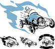 Vector vintage racing car