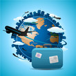 Travel airplane concept background Travel airplane concept background