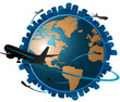Airplane travel concept Airplane travel concept
