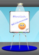 Flipchart Herzlich Willkommen mit Smiley