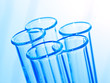 Close up view of Test Tubes on blue Close up view of Test Tubes on blue