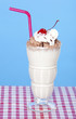 Vanilla milkshake with chocolate creme