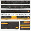 Web design navigation set with icons set