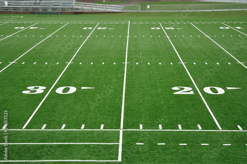 Photo: Twenty and Thirty Yard Line on American Football Field Twenty and Thirty Yard Line on American Football Field