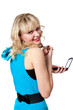 The girl with make-up brush