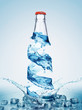 bottles in water swirl