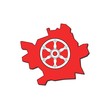 Umrisse Erfurt's hinterlegt mit dem Wappen Umrisse Erfurt's hinterlegt mit dem Wappen