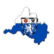 Umrisse Saarbrücken's hinterlegt mit dem Wappen Umrisse Saarbrücken's hinterlegt mit dem Wappen