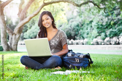 Photo: Asian student on campus Asian student on campus