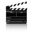 clapper boards with reflection