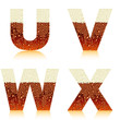 alphabet dark beer UVWX