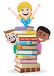 Vector: Books and Kids Books and Kids