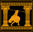 fantasy warrior with with columns. third variant