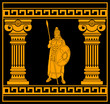 fantasy warrior with with columns. second variant