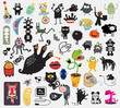Big set of different cute monsters.
