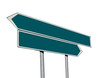 Double green signpost isolated