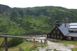 Shelter Samotnia and lake Maly Staw in polish mountains