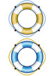 Salvagenti azzurro e oro con corde