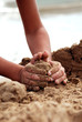 a boy build a sand castle a boy build a sand castle