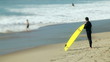 surfer watches kid - tilt shift lens