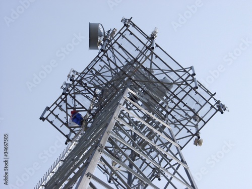 Foto: Arbeiten am Mast Arbeiten am Mast
