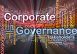 Corporate governance background concept glowing Corporate governance background concept glowing
