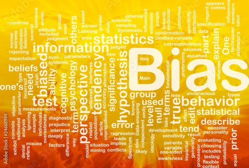 Illustration: Bias is bone background concept Bias is bone background concept