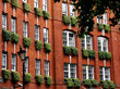 Brick Town house with window boxes