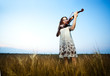 Young girl with violin Young girl with violin