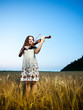Young girl with violin Young girl with violin